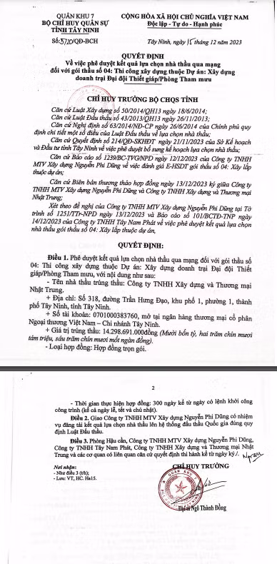 Tay Ninh: Lien danh 3 cong ty du goi thau gan 5,8 ty dong-Hinh-3