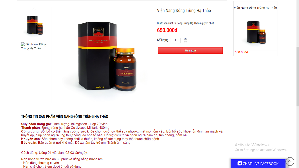 Dinh phat... bi dung web, Dong trung ha thao Hima “lo” web quang cao khac?-Hinh-3