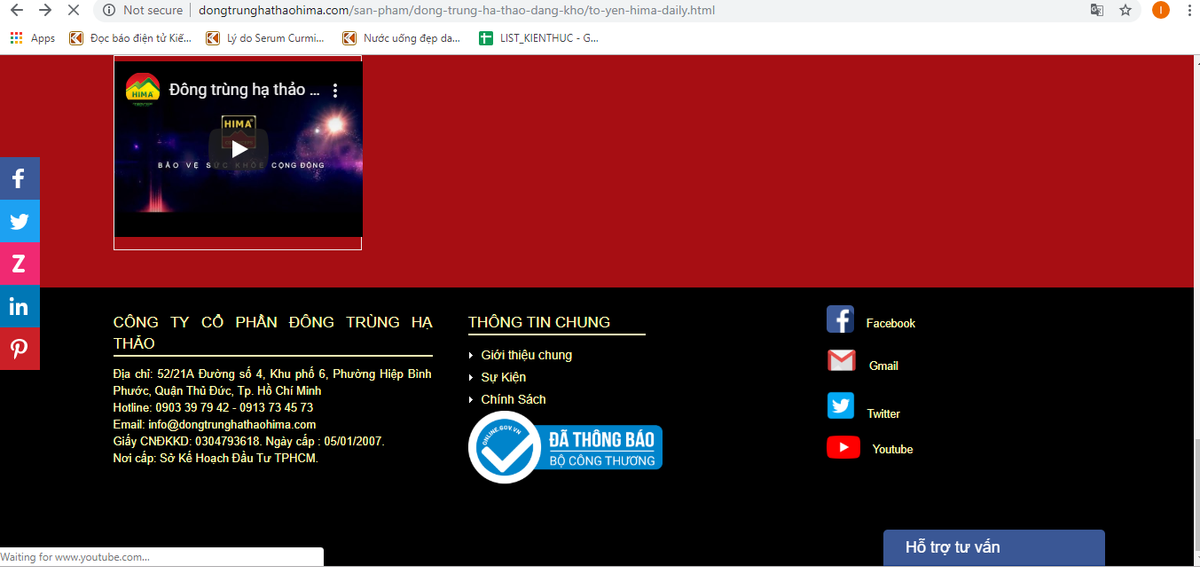 Dinh phat... bi dung web, Dong trung ha thao Hima “lo” web quang cao khac?-Hinh-2