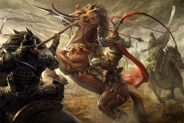 Với sức mạnh phi thường và võ nghệ cao cường, Lữ Bố bất phân thắng bại sau 20 hiệp đấu với vị tướng mạnh nhất của Tào Tháo là "Hổ hầu" Hứa Chử. Ngay cả khi bị 5 võ tướng là: Điển Vi, Hạ Hầu Đôn, Hạ Hầu Uyên, Lý Điển và Nhạc Tiến liên thủ cùng tấn công thì Lữ Bố vẫn có thể thoát khỏi vong vây an toàn.