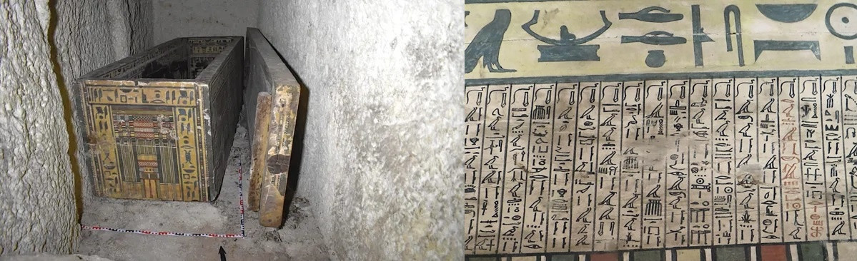 Thi hài bà "Idi" được đặt trong 2 lớp quan tài. Trong đó, cỗ quan tài lớn có chiều dài khoảng 2,6m và chiếc nhỏ hơn có chiều dài 2,3m. Tại nơi chôn cất của bà, các nhà khảo cổ tìm thấy những bức tượng gỗ nhỏ. Họ nghi ngờ một bức tượng có thể tạc chân dung bà "Idi". Ảnh: Photo courtesy of the Egyptian Ministry of Tourism and Antiquities.