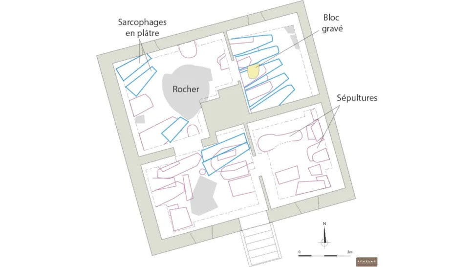 Đến nay, các nhà khảo cổ đã khai quật được 38 mộ trong khu vực gồm 4 căn phòng với tổng diện tích 52 m2.