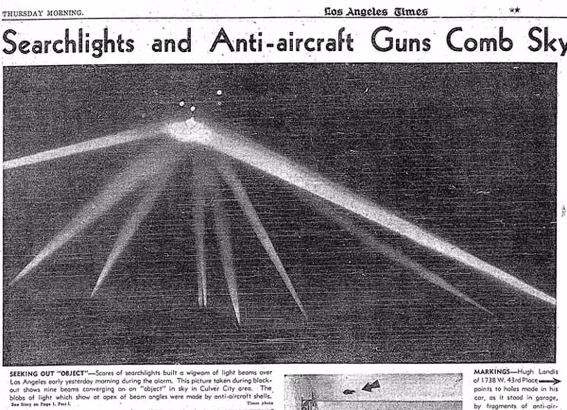 Gần 10 tấn đạn dược đã rơi xuống khắp thành phố Los Angeles trong sự việc này. Thế nhưng, đến sáng ngày hôm sau, lực lượng chức năng tìm kiếm khắp nơi nhưng không phát hiện bất cứ mảnh vỡ máy bay hay vật thể nào.