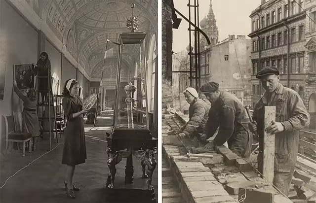 Các công trình lịch sử và văn hóa như Bảo tàng Hermitage và Bảo tàng Nga đã bị hư hại rất nhiều. Do đó, sau khi Chiến tranh thế giới 2 kết thúc, giới chức trách và các chuyên gia bắt tay vào công cuộc trùng tu, sửa chữa những khu vực bị hư hại ở Leningrad.