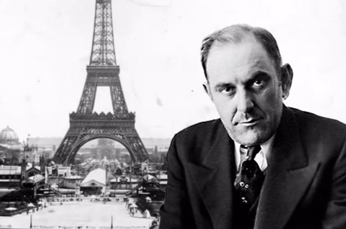 Trong thời gian ở Pháp, Victor đóng giả là một quan chức và tìm kiếm những người thu mua sắt thép lớn nhất ở Paris để nói về kế hoạch phá bỏ tháp Eiffel. Ảnh: Mental Floss.