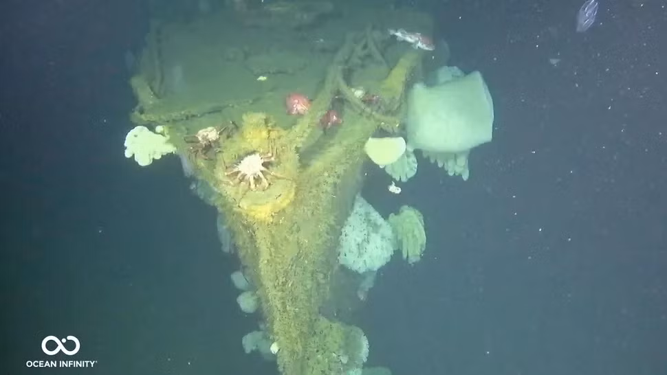 USS Stewart bị hư hại nặng do trúng hỏa lực từ các tàu chiến của Nhật Bản trong trận hải chiến diễn ra gần Bali vào tháng 2/1942. Ảnh: Ocean Infinity.