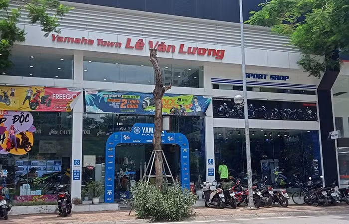 Cổng và thường trực bảo vệ bằng hệ kết cấu thép và mái tôn; Siêu thị (tiêu dùng châu Âu) bằng hệ kết cấu thép và mái tôn, diện tích 30m2, tầng cao 02 tầng, chiều cao 6,7m; Khu để xe máy và bảo dưỡng, sửa chữa (đại lý Yamaha, VinFast, Xuân Cầu) bằng hệ kết cấu thép và mái tôn, diện tích 506m2, tầng cao 02 tầng, chiều cao 8,1m;