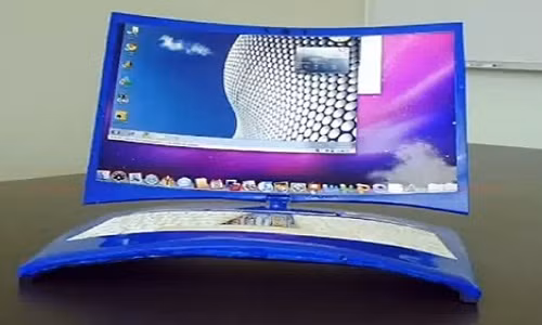 Màn hình cong vào trong còn bàn phím cong xuống phía dưới. Ảnh: Printest.