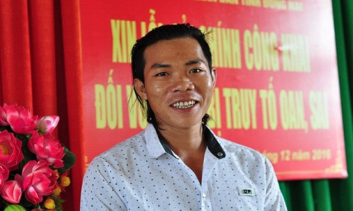 Anh Nguyễn Tấn Đại tại buổi xin lỗi. Ảnh: Ngọc An.