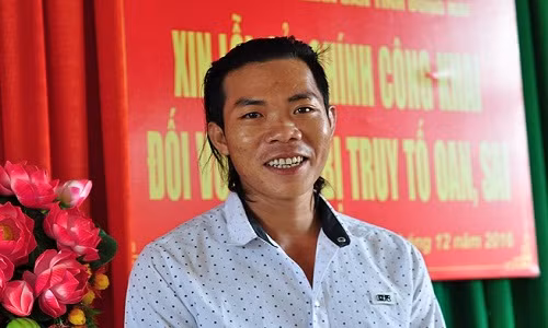 Anh Nguyễn Tấn Đại tại buổi xin lỗi. Ảnh: Ngọc An.