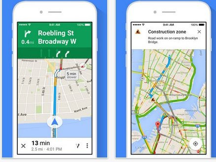 Với bản đồ trên 220 quốc gia và vùng lãnh thổ, ứng dụng Google Maps có hướng dẫn bằng giọng nói GPS cho lái xe và cả người đi bộ.
