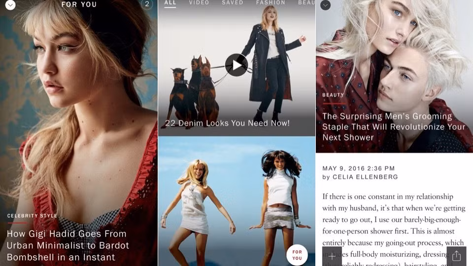 Ứng dụng cùng tên của tạp chí Vogue cho iOS mang đến cho bạn những tin tức mới nhất về thời trang hay những bộ sưu tập hot nhất của các nhà thiết kế.