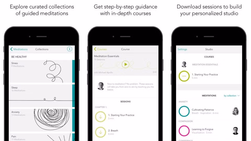 Meditation Studio là ứng dụng hướng dẫn cho những người mới làm quen với thiền.