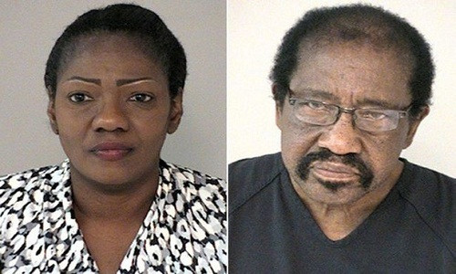 Bà Sinclair và ông Richardson đang phải đối mặt với cáo buộc hành hạ trẻ nhỏ. Ảnh: Văn phòng cảnh sát hạt Fort Bend.