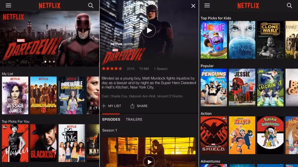 Với Netflix, bạn thỏa sức khám phá hàng nghìn chương trình truyền hình và những bộ phim bom tấn. Toàn bộ đều có bản quyền đầy đủ và video chất lượng cao.