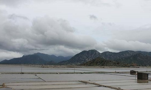 Cánh đồng muối rộng lớn vắng bóng các diêm dân.