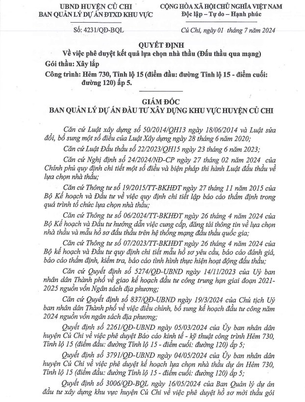 TP HCM: Cong ty Ngoc Bao trung 4 goi xay lap tai Cu Chi