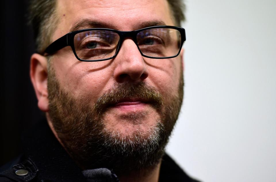 Wilfried trong ngày xét xử đầu tiên tại tòa án Landgericht.