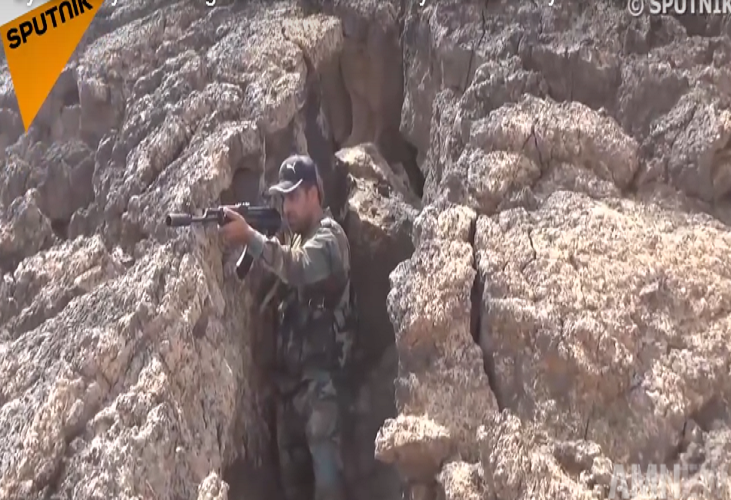 Theo một nguồn tin quân sự tại Damascus, Quân đội Syria đã tiêu diệt hơn 10 tay súng phiến quân IS trong các cuộc giao tranh ác liệt tại khu vực này. Ảnh: Sputnik.