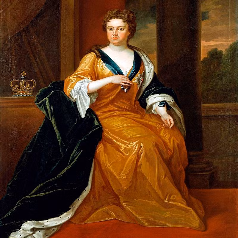 Nữ hoàng Anne, sinh ngày 6/2/1665, tại Cung điện St James. Bà là con gái của cố Quốc vương James II của Anh với người vợ đầu tiên, Anne Hyde. Ảnh: Wikipedia.