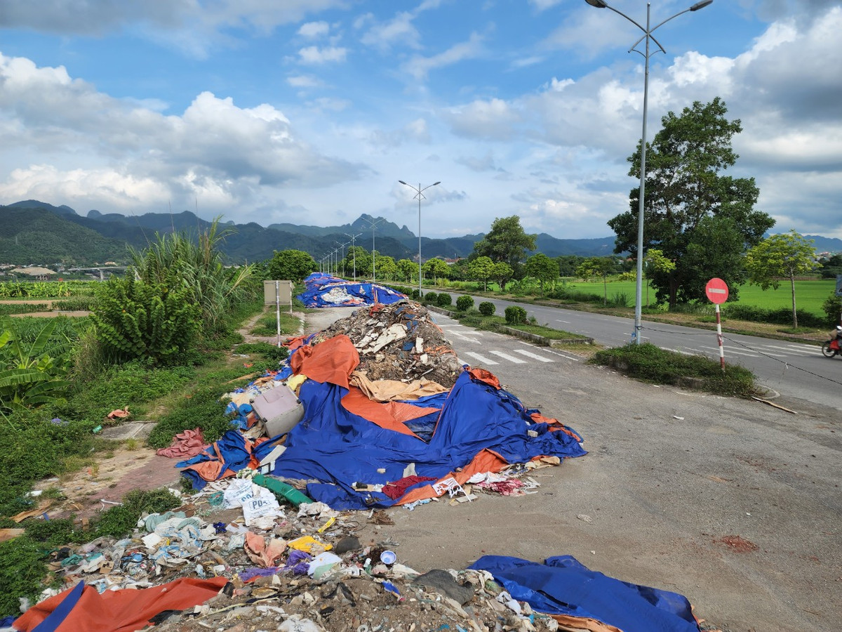 Do bãi rác nằm trọn trên một làn đường và kéo dài nên giao thông trên tuyến đường Trương Hán Siêu bị chặn đứng một chiều, buộc các phương tiện phải di chuyển ngược chiều gây tiềm ẩn tai nạn giao thông.