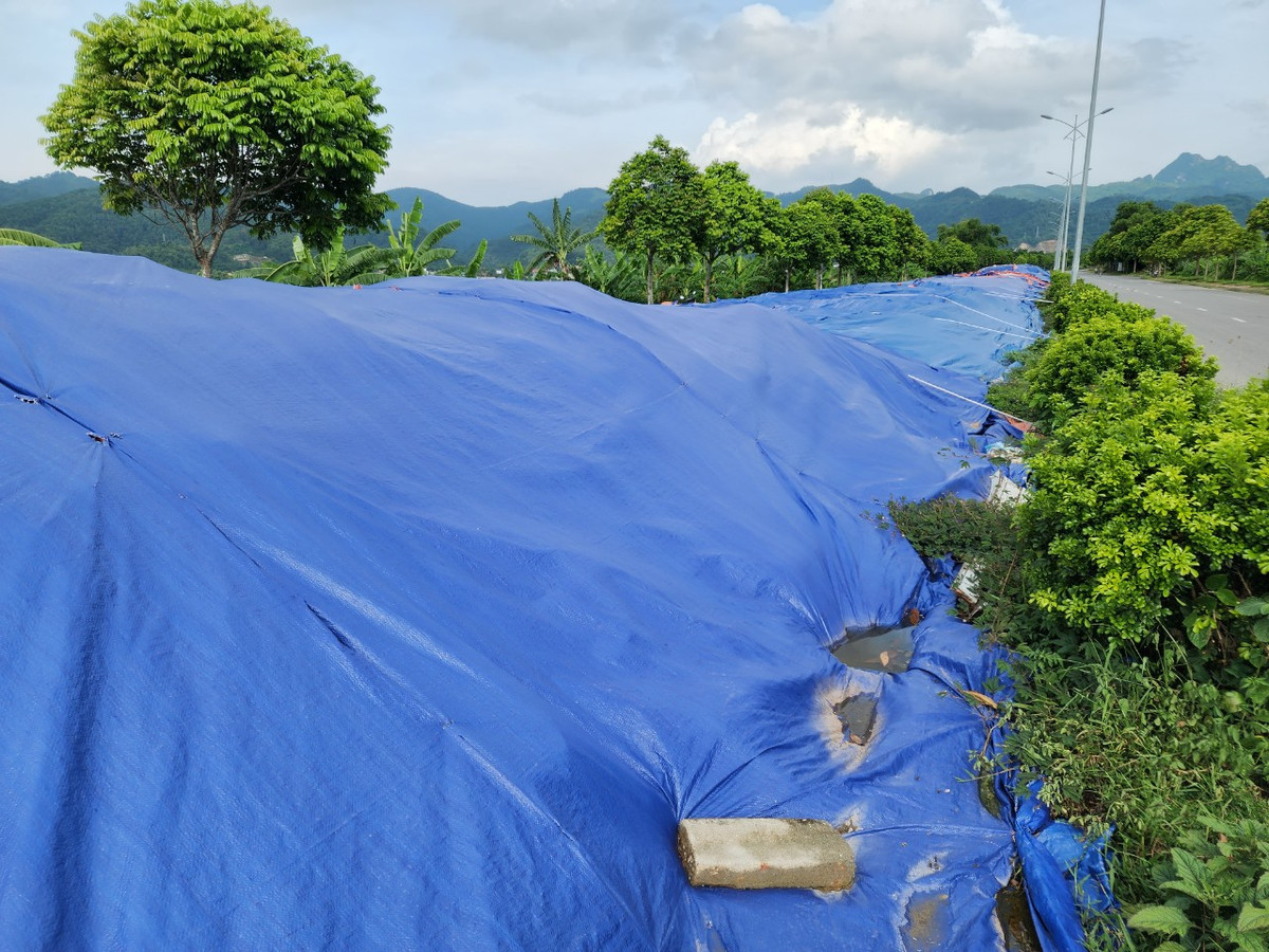 Số lượng rác thải ước chừng lên đến hàng nghìn tấn và nằm trọn một làn đường và kéo dài gần 2km của tuyến đường Trương Hán Siêu thuộc địa bàn phường Tân Hòa, TP. Hòa Bình.