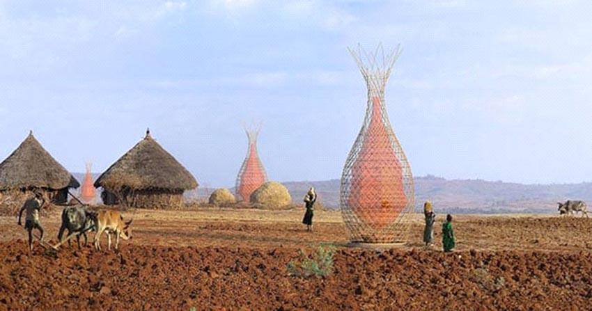 Năm 2014, tháp “tháp Warka” có hình dạng chiếc bình cao đến 9m có khả năng lấy nước từ không khí được ra đời. Tháp có thể hút đến 95 l nước sạch từ không khí mỗi ngày giúp người dân giải tỏa cơn "khát" về nước.