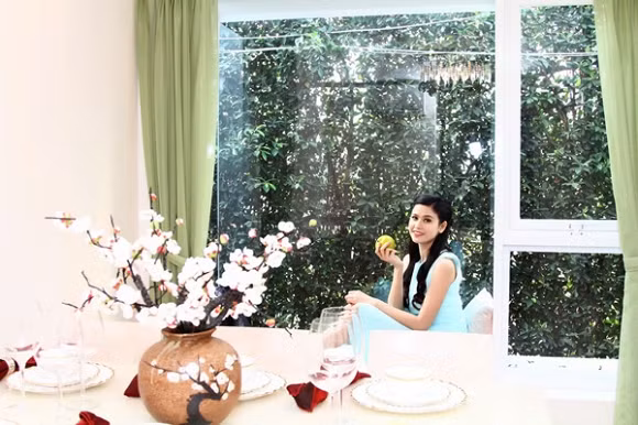 Căn hộ không quá rộng nhưng hiện đại và gần gũi với thiên nhiên, tạo không gian sống hoàn hảo. Ảnh: Giadinhvietnam.