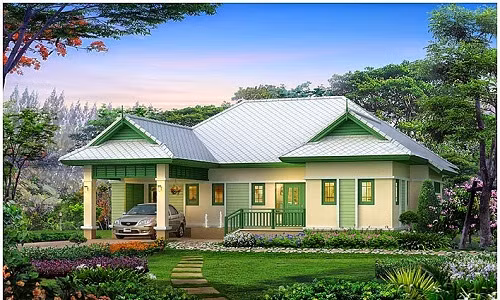 Với xu thế kiến trúc hiện nay, các mẫu nhà 1 tầng phong cách châu Âu được nhiều gia chủ lựa chọn bởi dáng vẻ lịch lãm trong từng đường nét. Ảnh: Mauthietkenhaong.