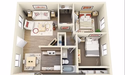 Phòng khách và phòng bếp được ưu tiên mở rộng diện tích. Ảnh: Noithattrevietnam.