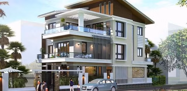 Mẫu biệt thự 3 tầng hiện đại mê hoặc người xem bởi kiến trúc đầy tính nghệ thuật. Ảnh: Thietkenhadepmoi.