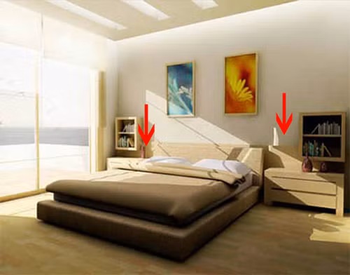 Hai người ngủ chung nhưng có thói quen và lịch sinh hoạt khác nhau. Do đó, phòng ngủ cần có nhiều nguồn sáng khác nhau để hoạt động của người này không ảnh hưởng đến người khác. Ảnh: Homedit.