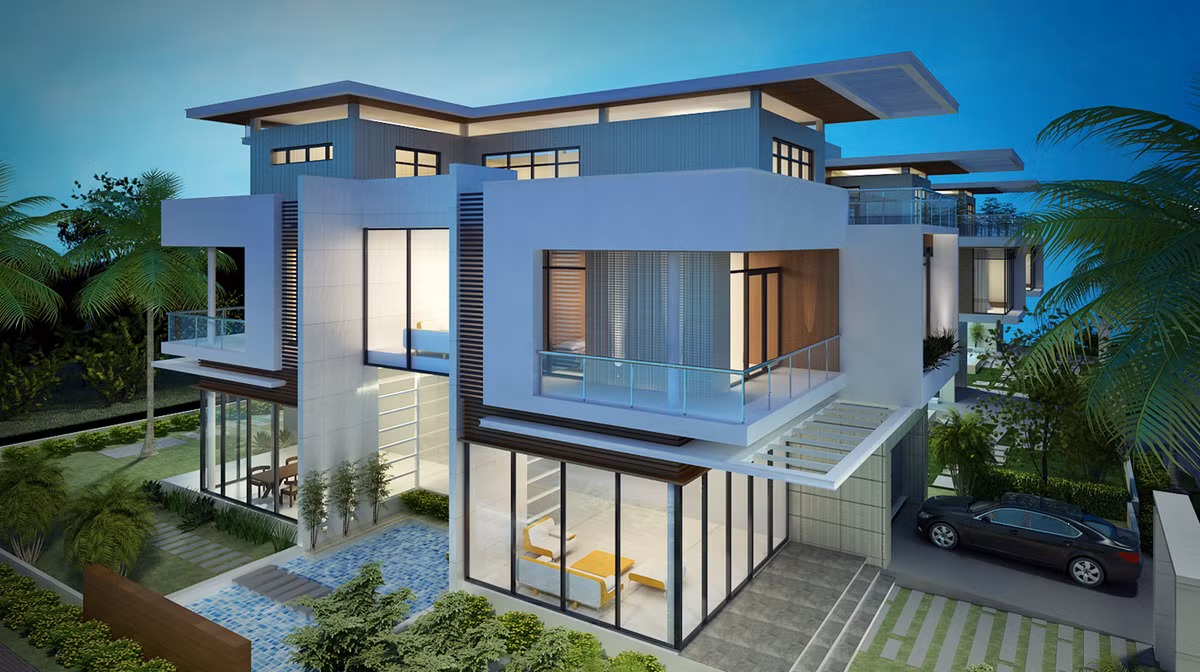 Lan can kính và vách ngăn kính giúp không gian nhà rộng rãi và độc đáo hơn. Ảnh: Dailycuakinh.