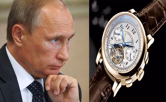 Tổng giá trị bộ sưu tập đồng hồ của ông Putin được định giá gấp nhiều lần thu nhập tự kê khai của ông, khoảng 112.000 USD một năm. Ảnh: Tafe Cafe.
