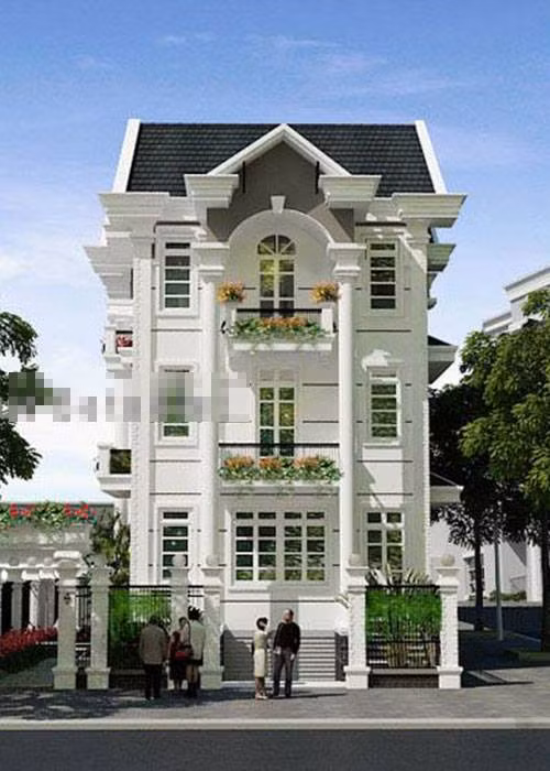 Sự kết hợp hài hòa giữa những đường nét của kiến trúc Châu Âu cổ điển với sự thanh thoát của kiến trúc hiện đại đã tạo nên căn biệt thự 4 tầng đẹp hút hút mắt. Ảnh: Betaviet