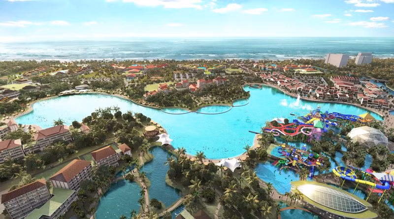 Suncity sở hữu 34% tại khu phức hợp này thông qua công ty con và đạt được hợp đồng quản lý casino của dự án. Ảnh: Bloomberg.