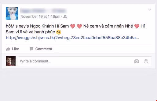 Lợi dụng tính năng thay đổi tiêu đề của những liên kết chia sẻ trên Facebook, kẻ lừa đảo đưa ra nội dung hấp dẫn dụ dỗ người dùng click vào. Ảnh: Minh Hoàng/Kynguyenso.