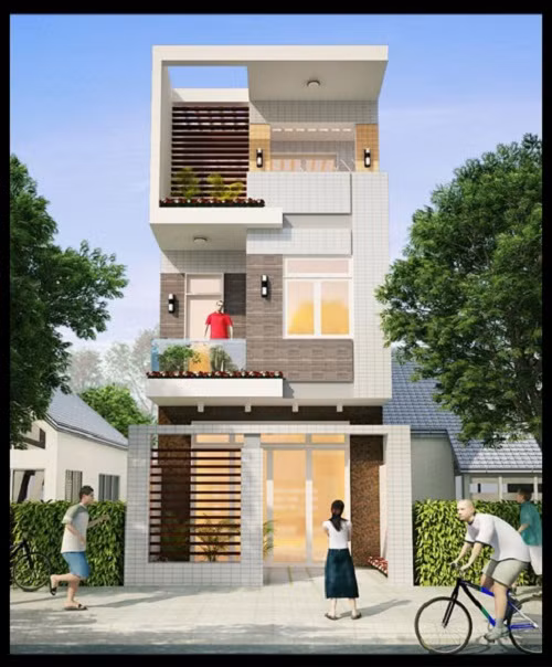 Đơn giản trong hình khối không gian nhưng tinh tế, trang nhã về giao diện trình bày bằng việc sử dụng vật liệu mới như gạch, đá ốp tường, kính...Ảnh: Maunhadepmoi.