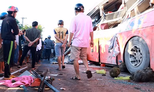 Vụ tai nạn thảm khốc trên QL14 - đường Hồ Chí Minh sáng 7/5. Ảnh: Zing.