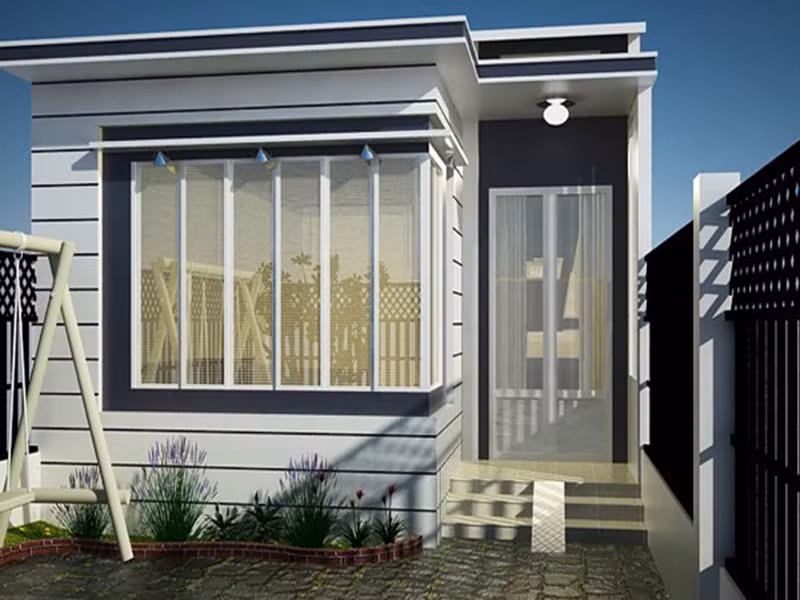 Phong cách kiến trúc lạ mắt giúp ngôi nhà nhỏ xinh không khác biệt thự cao cấp. Ảnh: Angcovat.