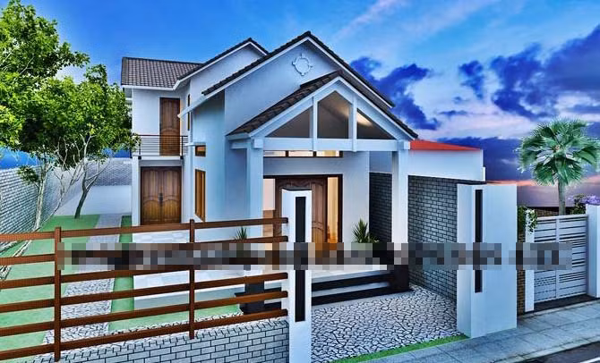 Phía trước nhà có khoảng sân rộng 5m, có thể sử dụng để kinh doanh quán cà phê mini và nước giải khát. Ảnh: Thietkenhadepmoi.