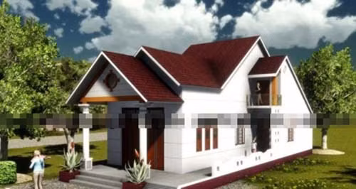 Ngôi nhà được thiết kế hành lang phụ ở cạnh bên. Phía trên gác lửng có thêm cửa đơn đi ra ngoài ban công, cũng là cách để lấy ánh sáng. Ảnh: Thietkethicongnhadep.