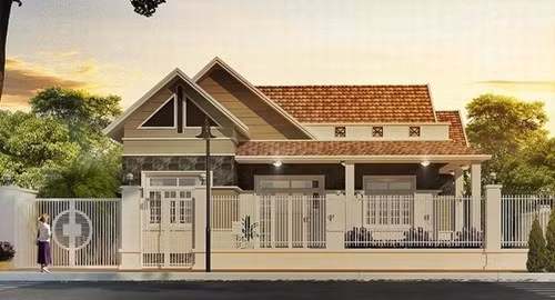 Mái dốc với hệ thống mái đan xen nhau tạo thành một tổ hợp hình khối đa dạng, nhưng vẫn nhất quán về hình thức. Ảnh: Thachcaovietnam.