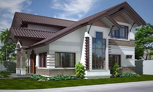  Nhà mái thái hai tầng hiện đại, sang trọng. Ảnh: 10nhadep.