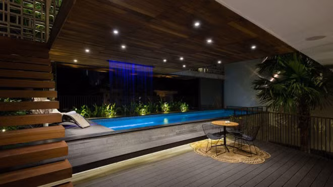 Công trình thành công trong việc đưa bể bơi trở thành một lõi quan trọng trong cấu trúc của tòa nhà.