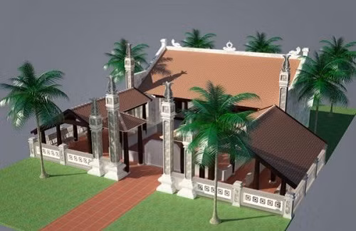 Phần mái hai bên nhà chờ được thiết kế theo kiểu mái lệch, khung bê tông cốt thép đơn giản. Ảnh: Thietkethicongnhadep.