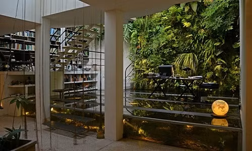 Một bức tường được bao phủ bởi lớp cây xanh mướt như vậy sẽ giúp bạn thư thái hơn khi về nhà. Chưa kể, nó còn giúp không khí lúc nào cũng trong mát. Đây là kiểu vườn đứng phổ biến nếu để trong nhà.