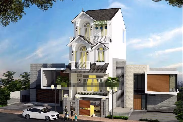 Mái ngói nâu trên nền tường trắng giúp ngôi nhà vừa mang nét đẹp sang trọng vừa cổ kính. Ảnh: Thietkenhadep.