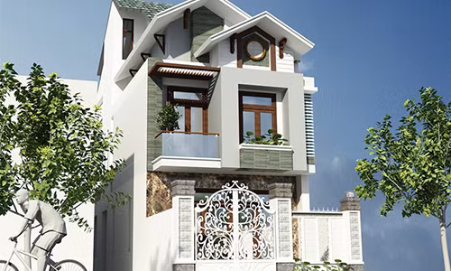 Biệt thự 2 tầng nhỏ gọn, hiện đại cũng là xu hướng được nhiều gia đình lựa chọn năm nay. Ảnh: Nhadepsang.