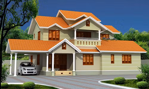 Ngôi nhà khang trang nổi bật với mái ngói cách điệu, nhiều chi tiết uốn lượn. Ảnh: Kientructrangkim.